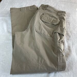 Duluth Trading Co. Relaxed Flex Fire Hose Tan Cargo Pants Men's Size 36x32